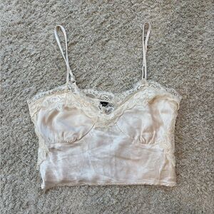 Pacsun Cream Silk and Lace Cami Top